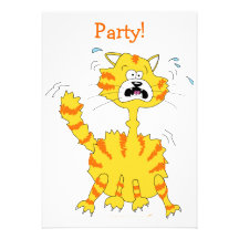 Chat effrayé de bande dessinée drôle faire-parts