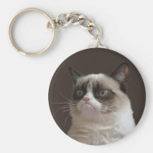 Chat grincheux - le regard fixe grincheux Keychain Porte-clés