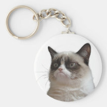 Chat grincheux - le regard fixe grincheux Keychain Porte-clef