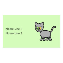 Chat gris avec les yeux impairs carte de visite