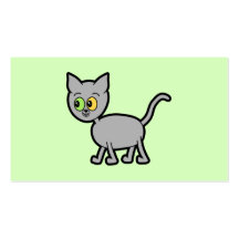 Chat gris avec les yeux impairs modèles de cartes de visite