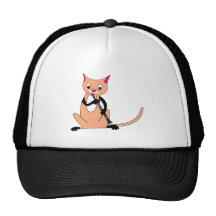Chat jouant la clarinette casquettes de camionneur