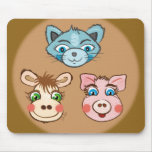 Chat mousepad brun porcin et de vache tapis de souris
