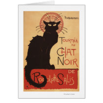 Chat Noir Cabaret Troupe Black Cat Promo Poster Greeting Card