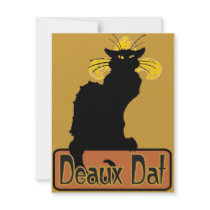 Chat Noir Deaux Dat Personalized Invitations