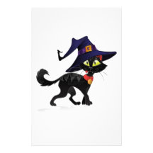 Chat noir Halloween Stationery