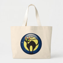 Chat noir sac fourre-tout