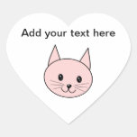 Chat rose mignon adhésif