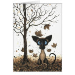 Chat siamois d'automne par BiHrLe Carte De Vœux