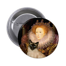 Chat siamois de point de joint de la Reine Badge