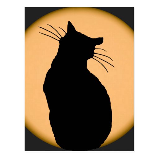 Chat silhouetté contre la carte postale en hausse 