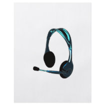 Chat Style Blue Black Headphones Graphic Flyer