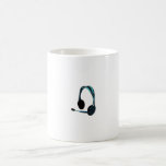 Chat Style Blue Black Headphones Graphic Mug