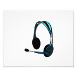Chat Style Blue Black Headphones Graphic Photograph