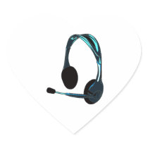 Chat Style Blue Black Headphones Graphic Stickers