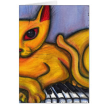Chat sur le piano cartes