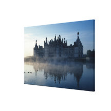 Chateau Chambord at dawn, Loir-et-Cher, Loire Stretched Canvas Print