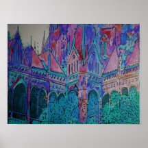 Château d'aquarelle par Renee Pruitt Poster