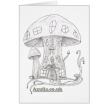 Château de champignon cartes de vœux