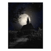 Château foncé gothique dans la lumière de lune photographe
