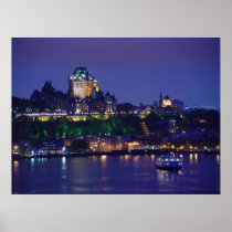 Chateau Frontenac Castle Night Quebec City Poster