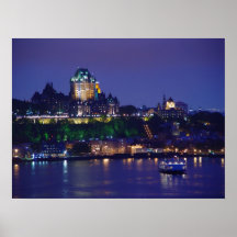 Chateau Frontenac Castle Night Quebec City Poster