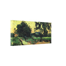 Chateau of Auvers Landscape at Sunset by van Gogh Gallery Wrapped Canvas