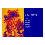 CHATON AVEC des ROSES, bleu jaune-orange Modèle De Carte De Visite