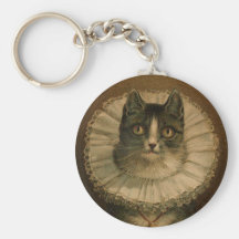 Chaton dans une fraise élisabéthaine porte-clé