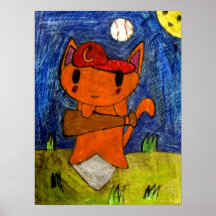 Chaton de base-ball affiches