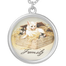 Chaton pendant de collier de mère de maman de fami