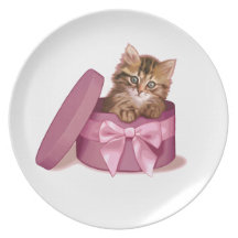 Chaton sibérien assiette pour soirée