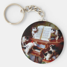 Chatons de Karl Reichert jouant le piano Porte-clé