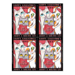 Chats d'adoption/abri 4 cartes plates de Valentine Carte Postale