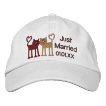 Chats d'amour chapeaux brodés
