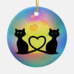 Chats dans l'amour décoration pour sapin de noël