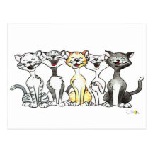 Chats de chant carte postale