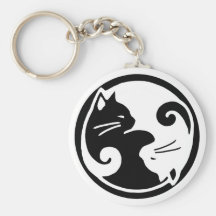 Chats de Yin Yang Porte-clé