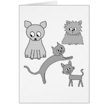 Chats gris cartes de vœux