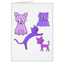 Chats pourpres carte de vœux