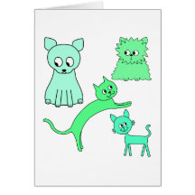 Chats verts carte de vœux