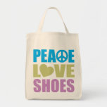 Chaussures d'amour de paix sac en toile