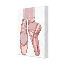 Chaussures d'orteil de pantoufles de ballet impression sur toile