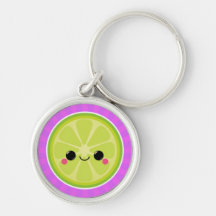 Chaux de Kawaii sur Starburst pourpre Porte-clef