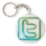 Chaveiro White Luminous Twitter Key Chain