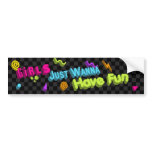 Checkerbaord Girls Bumper Sticker