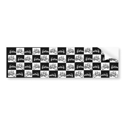 CheckerBoard Bicycles Bumper Stickers by Stitchlip