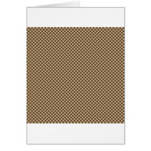Checkered - Brown 2 - Khaki and Dark Brown Greeting Cards