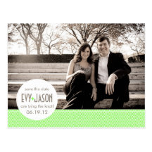 Checkers + Dots- Custom Save the Date - Lime Post Card