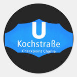 Checkpoint Charlie, Kochstrabe, UBahn, Blue,/Blk Sticker